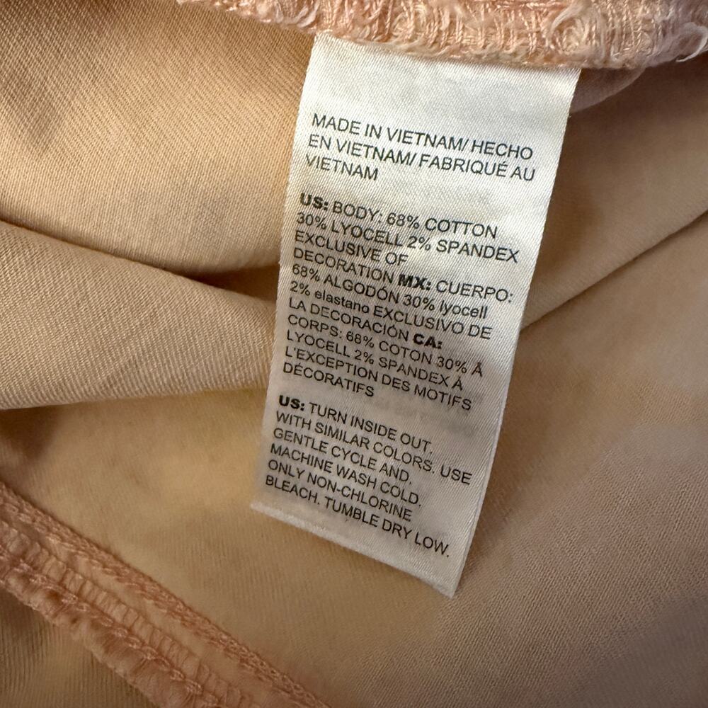 CHICO'S | Blush Pink Moto Style Jacket Asymmetrical Zip Cotton Lyocell | Large - Picture 7 of 8